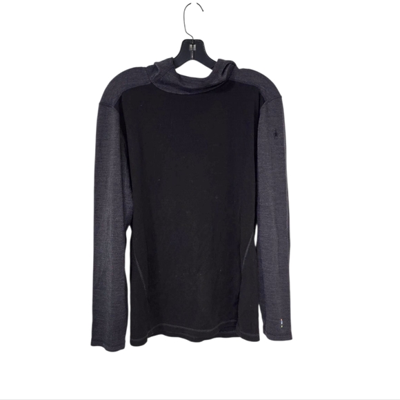 Smartwool M Classic Thermal Merino Base Layer Hoodie Black Gray Men's Medium - Picture 1 of 8